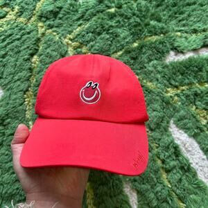 Lululemon red 'be happy' baseball cap